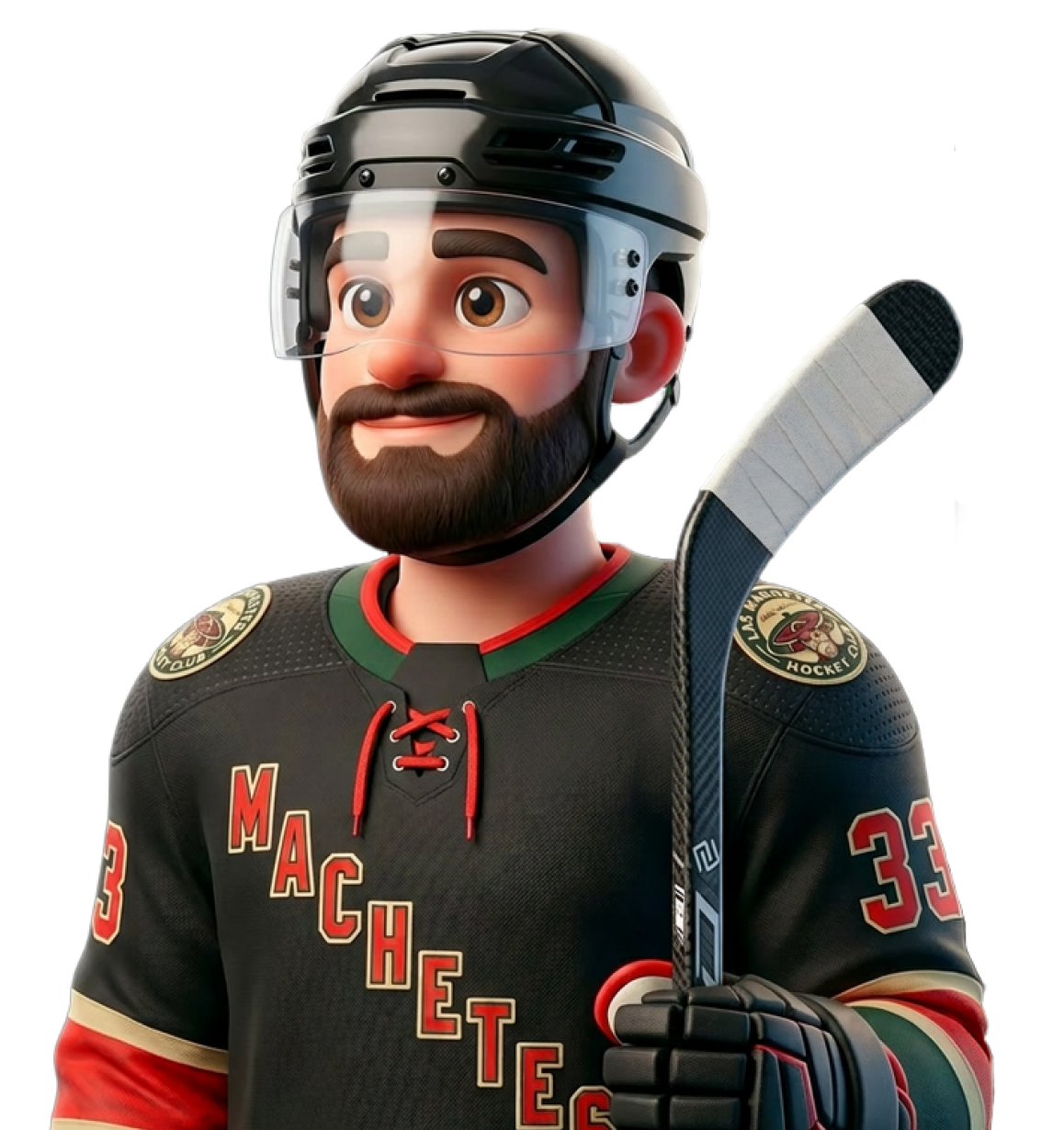 Illustrated avatar of Rob in hockey gear, holding a stick
