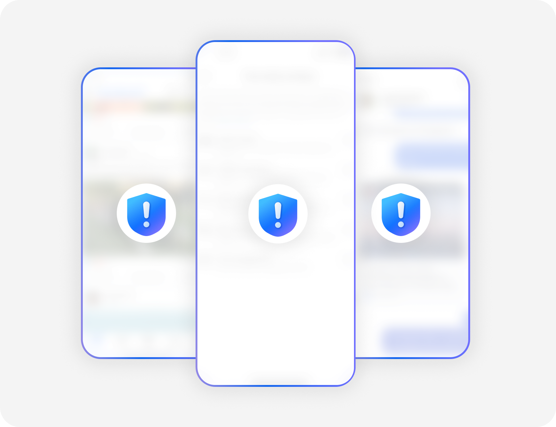 Blurred, obscured screens hinting at other confidential features